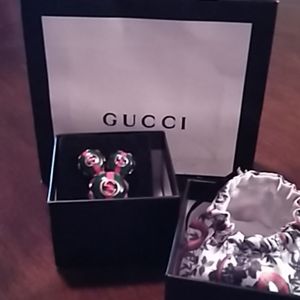 Gucci web earrings and ring